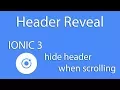 Mobile Development IONIC 3 Header Reveal - Header Sticky IOS Android Learn Quickly