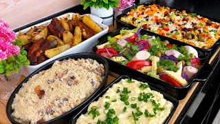 Esse almoço completo vai conquistar toda a família! Costela, arroz, farofa, salada e purê!