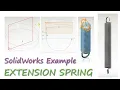 Extension SPRING with Hooks in SolidWorks in 4 Minutes