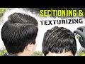 SECTIONING AND TEXTURIZING Mid Fade Crop Freestyle Design Haircut Tutorial