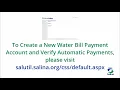Create a New Water Bill Payment Account and Verify Automatic Payments