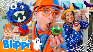 Blippi Makes Halloween Treats & Monster Cupcakes! 🧁🎃