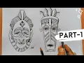 How to Draw a African Masks step by step drawing tutorial easy drawing