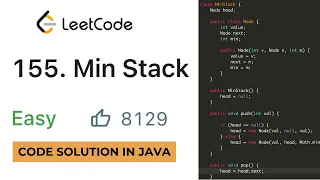 Min Stack Code Solution in Java LeetCode