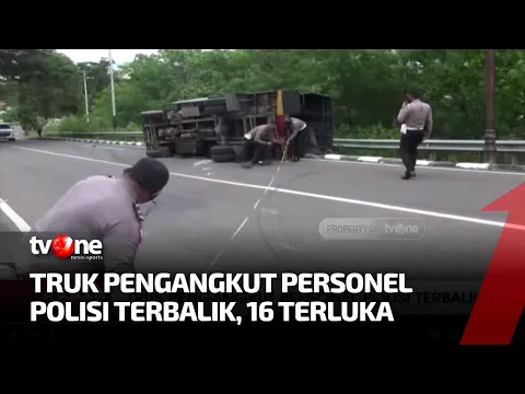 Kronologi Truk Pengangkut Personel Polisi Terbalik Hingga 16 Orang Luka-luka