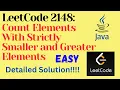 LeetCode 2148 Count Elements With Strictly Smaller and Greater Elements EASY JAVA Solution