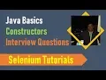 8A Java Basics for Selenium - Constructors
