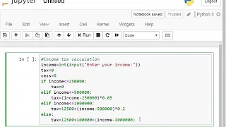 Income tax calculation program in Python