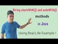 Java String startsWith and endsWith Methods With Examples