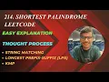 214 Shortest Palindrome KMP - LPS String Matching LeetCode Solution Easy Explanation