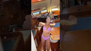 Nothing like being humbled by buttering bread😅 #sailing #belowdeck #galley #sailboat