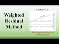 Weighted Residual Method Residual Function or Error Function Types of Weighted Residual Method