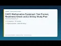 CAEC Mathematics Explained Test Format Readiness Check and a 30-Day Study Plan