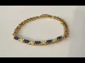 GovDeals: Ladies, 24k Gold, 7 Inch, CZ Sapphire Mesh Bracele