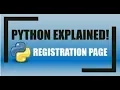 Python How to Create Registration Page