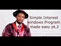 Simple Interest windows program pt 2