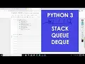 Stack Queue Python 3 Deque Data Structure