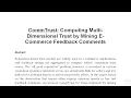 CommTrust Computing Multi Dimensional Trust by Mining E Commerce Feedback Comments