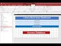 Library Book Issue MS Access Database Access Database Library Management