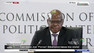 Madlanga Commission Taxi boss Joe Sibanyoni testifies