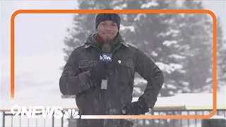 9NEWS Meteorologist rips pants on live T V