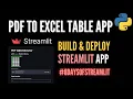 Learn to build PDF to Excel Table Python App - Day3 with Camelot