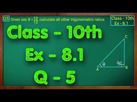 Class - 10 Ex - 8.1 Q5 Maths Trigonometry NCERT CBSE - Mathematics video for Grade 10