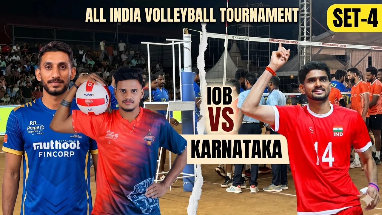 All India Volleyball Tournament Kundapura league match IOB vs Karnataka Set-4