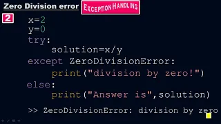 Check how Zero Division Error stops program from crashing - Exceptional handling