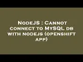 NodeJS Cannot connect to MySQL db with nodejs openshift app