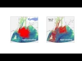 ROMS 3D Lagrangian drifters unstratified and stratified Floyd 1999 runs