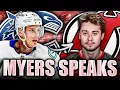 Download Lagu TYLER MYERS SPEAKS OUT ON QUINN HUGHES LEAVING VANCOUVER FOR NEW JERSEY