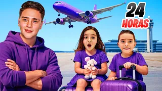 24 HORAS VIAJANDO DE COLOR MORADO CON KIMA Y JUANITO 