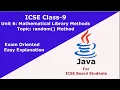 What is random Method Math random How Math random Works Computer Applications Class 9