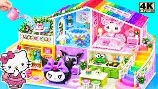 Build Gorgeous 5 Color House with Hello Kitty, Kuromi, My Melody's Room 🌈 DIY Miniature House
