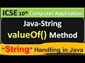 Java-String Handling valueOf Method ICSE 10th Computer Application