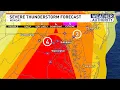 Severe storms to bring threat of flash flooding hail tornadoes