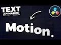 SMOOTH Sliding TEXT ANIMATION In Davinci Resolve