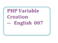 PHP Variable creation -English-vlr training 0081