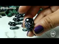 BodyJ4You Glass Ear Plugs Glossy Dark Blue Skull Double Flare Saddle Stretching Gauges Expander 0G 1
