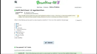 Java Practice-it Introduction to Java Programming Self-Check 1 6 legalIdentifiers