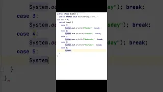 Switch case in java