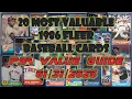 1986 Fleer Baseball Cards Top 20 Most Valuable PSA Graded as of 2025