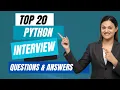 Top 20 Python Interview Questions Answers codzskill