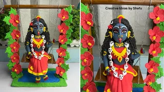 Easy way to make Maa Kali idol with clay || DIY clay Maa Kali murti making 