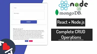 Complete MERN Stack CRUD Operations React js Node js