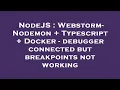 NodeJS Webstorm - Nodemon Typescript Docker