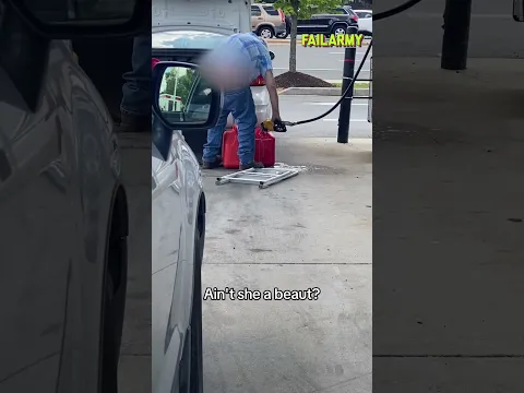 Things you don't expect to see at the gas station #moon #wardrobemalfunction #fail #FailArmy #shorts