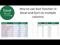 How to use SORT and SORTBY functions in Excel and Sort on single or multiple columns