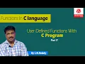 Functions In C language Part-17 User Defined Functions With C Program By L N Reddy WisdomJobs